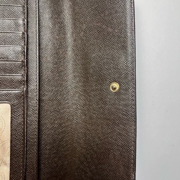 Michael Kors Brown Signature Continental Zip Wallet Long Multiple Compartments - Picture 9 of 12